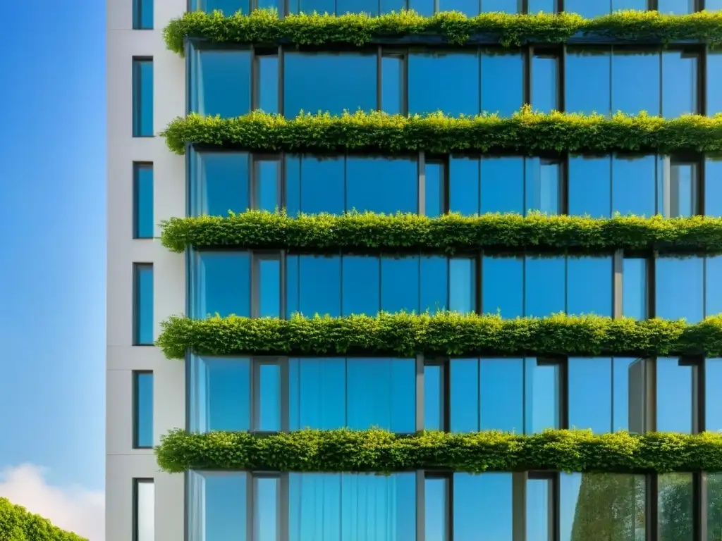Edificio comercial futurista y moderno en entorno urbano Edificio comercial futurista con diseño innovador y arquitectura vanguardista, rodeado de vegetación en un entorno urbano moderno
