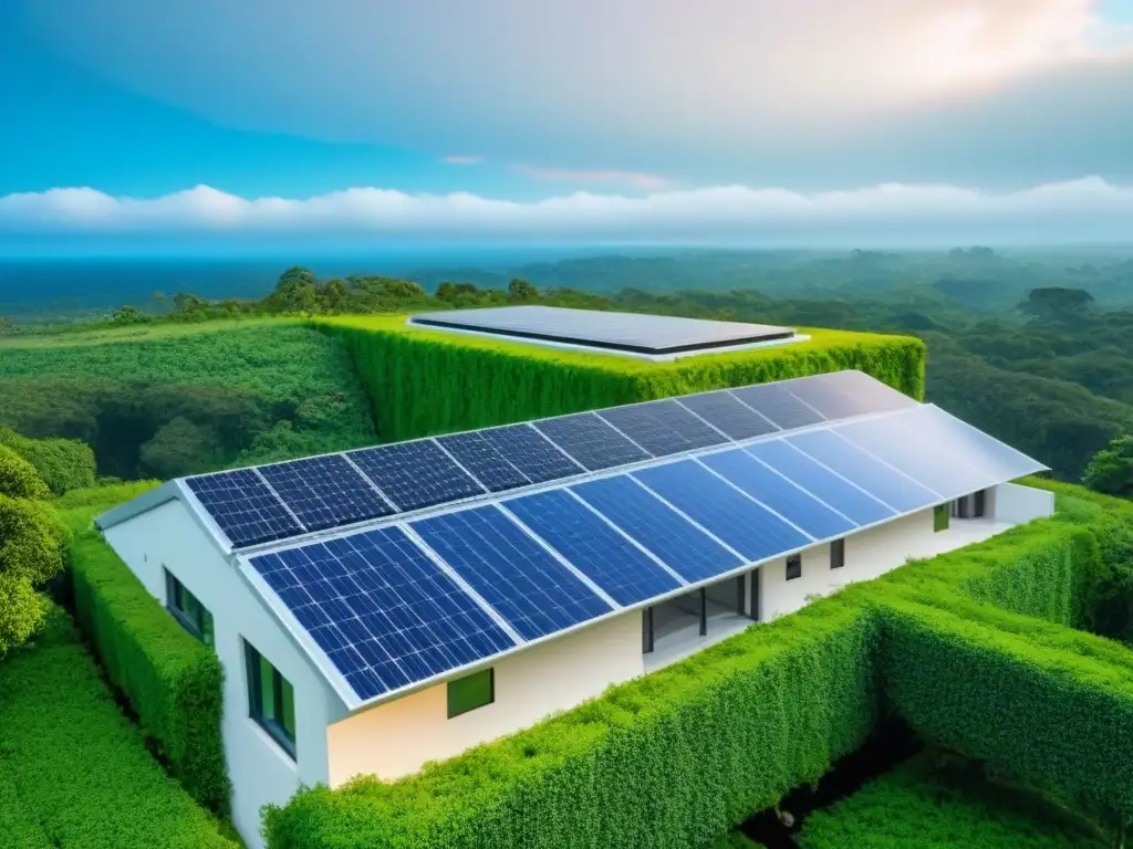 Edificio ecoamigable: diseño moderno y sostenible Edificio ecoamigable con certificaciones ecológicas en mercado inmobiliario