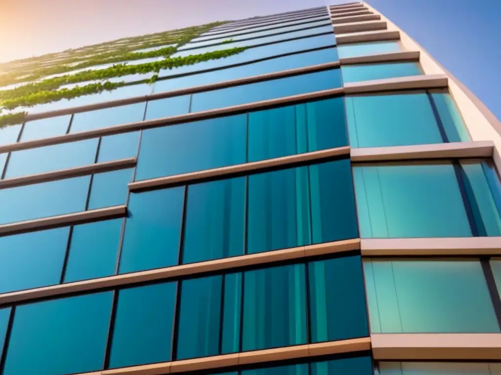 Edificio futurista con diseño innovador y sostenible Edificio futurista de vanguardia con materiales sostenibles, diseño moderno y durabilidad estética
