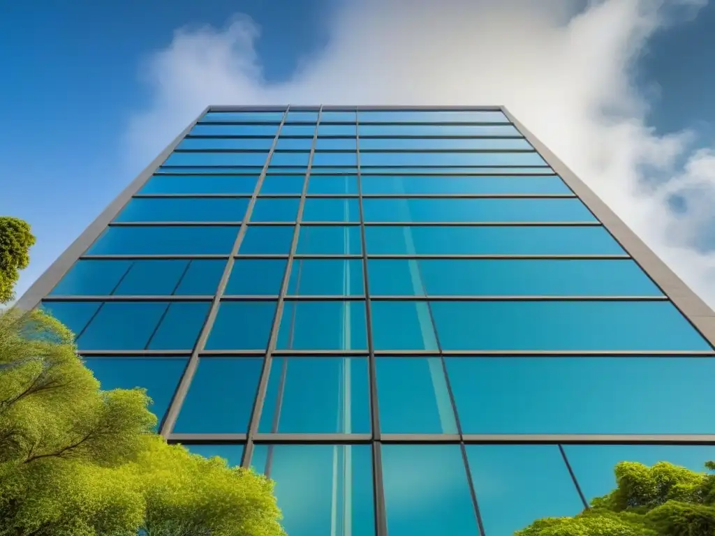 Edificio de oficinas en CDMX: diseño urbano y naturaleza Edificio moderno en CDMX con diseño arquitectónico y vegetación, reflejando la legislación inmobiliaria México actualizada
