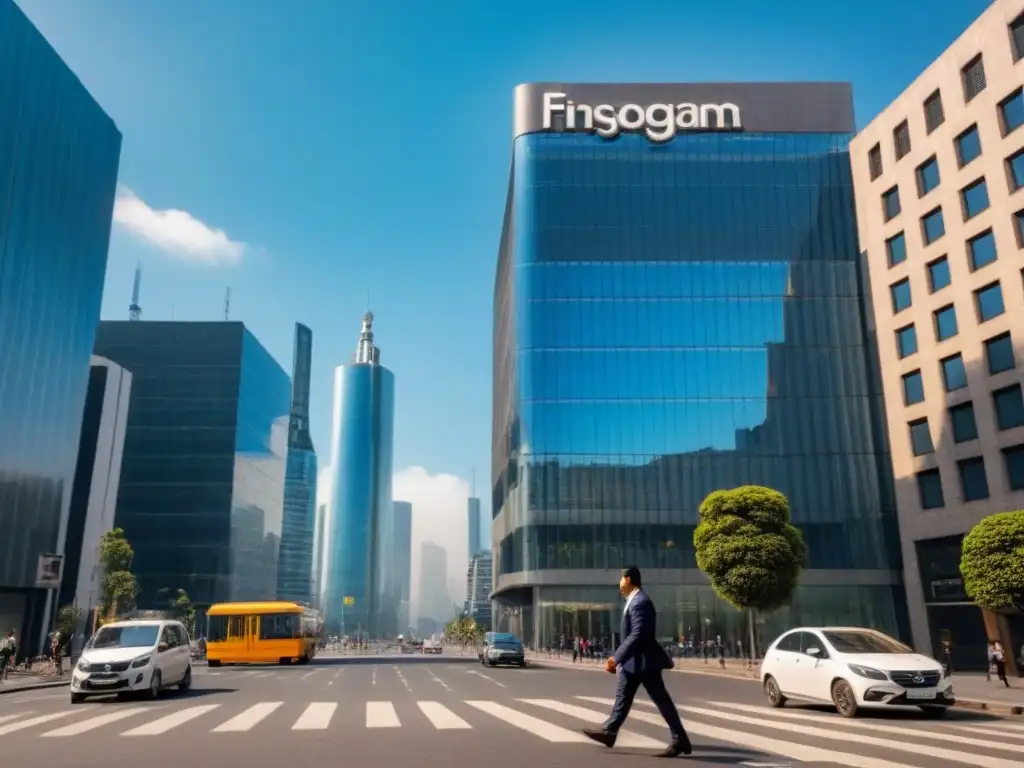 Edificio moderno en CDMX: símbolo de avance legal en bienes raíces Edificio moderno en CDMX con profesionales y cielo despejado; refleja avances en normativa inmobiliaria México estrategias legales