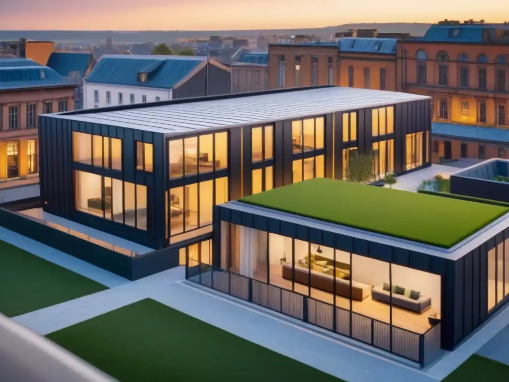 Construcción modular moderna en entorno histórico: fusión perfecta Edificio modular integrado en entorno histórico, uniendo tradición e innovación con soluciones prefabricadas para restauración inmuebles
