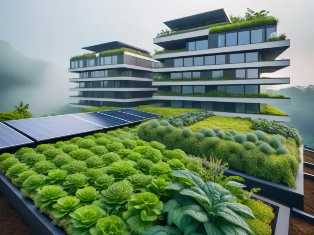 Edificio sostenible: diseño innovador y amigable con el medio ambiente Edificio residencial sostenible con tecnologías ecofriendly y espacios verdes