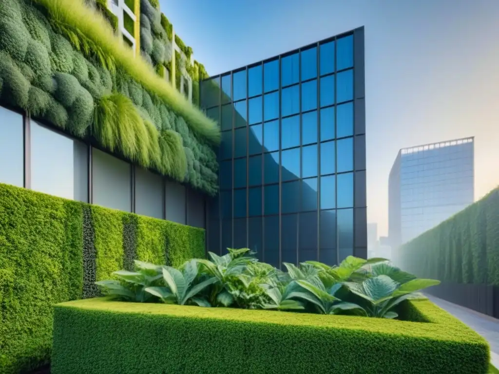 Edificio sostenible en CDMX: tecnologías verdes y armonía urbana Edificio sostenible en México, con paneles solares y jardines verticales