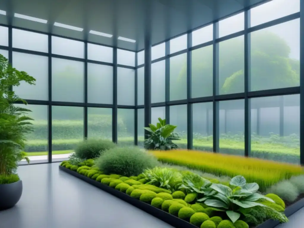 Arquitectura sostenible: diseño moderno con paneles solares y vegetación exuberante Un edificio verde sostenible diseñado por un arquitecto especializado en proyectos verdes