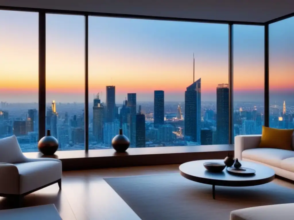 Espectacular apartamento de lujo con vistas a la ciudad al atardecer Elegante apartamento con vistas a la ciudad al atardecer, ideal para inversión inmobiliaria valor actual neto