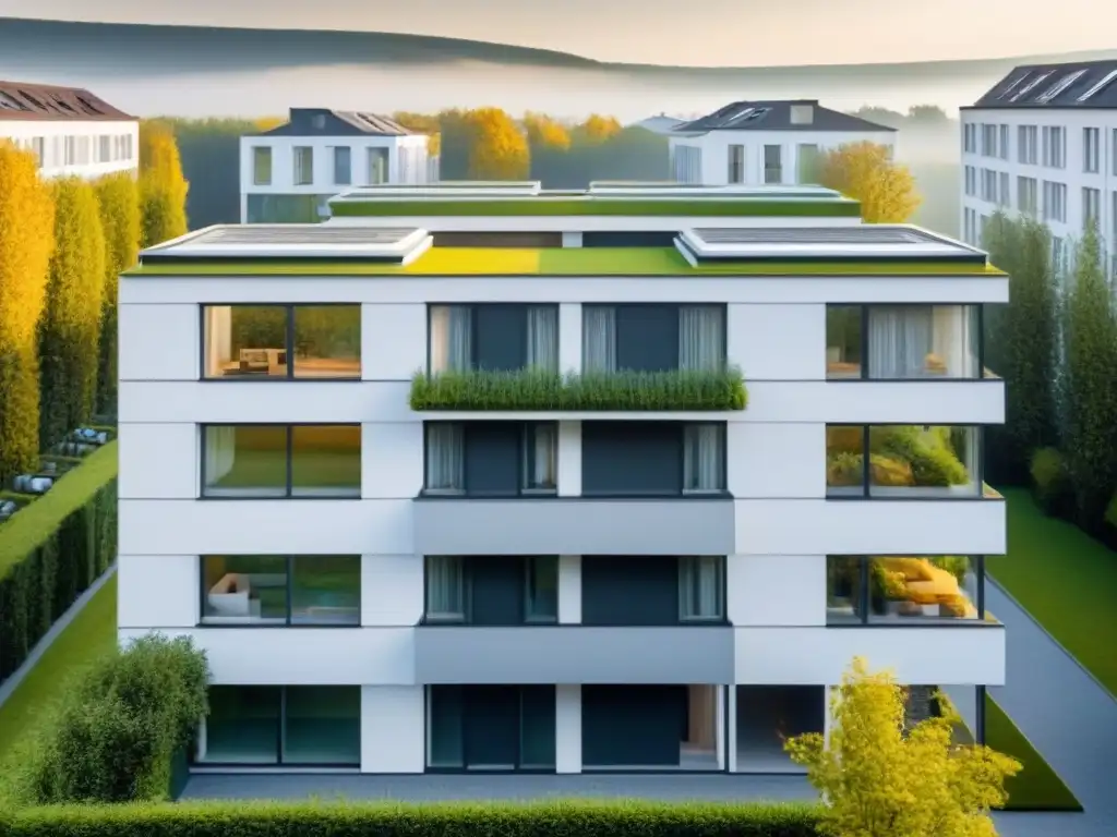 Complejo residencial Bauhaus: arquitectura geométrica moderna Elegante complejo residencial inspirado en Bauhaus en Alemania, reflejando tendencias inmobiliarias contemporáneas