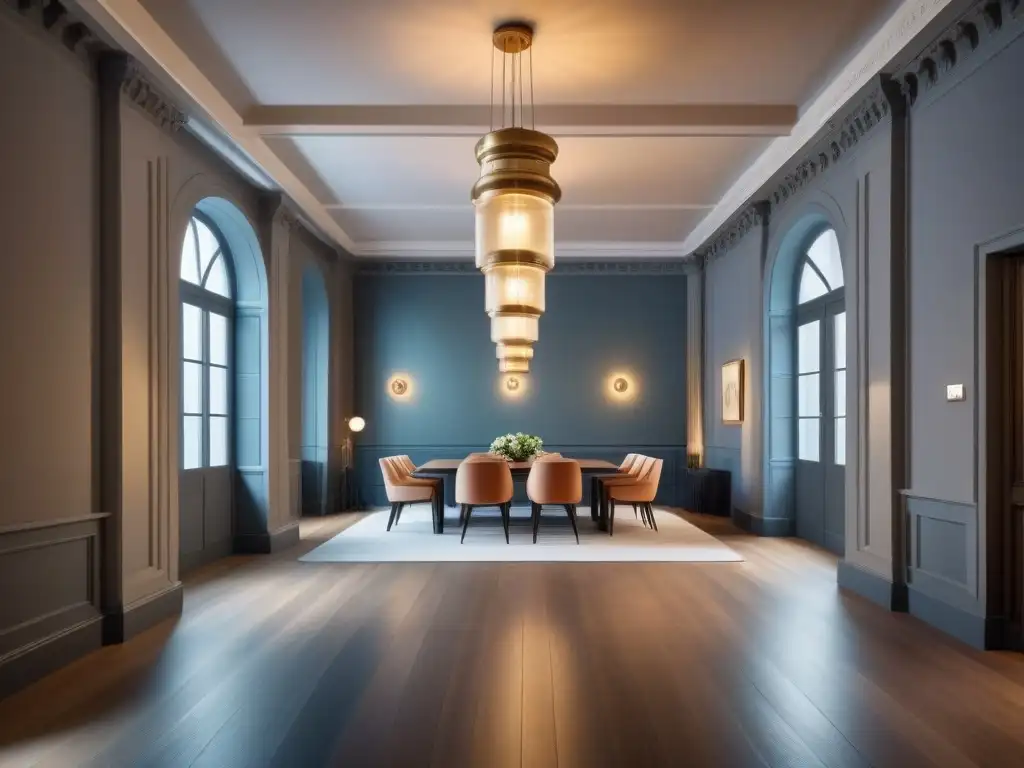 Renovación de espacio histórico: diseño interior ultramoderno Un elegante diseño interior que moderniza espacios antiguos con sofisticación y encanto