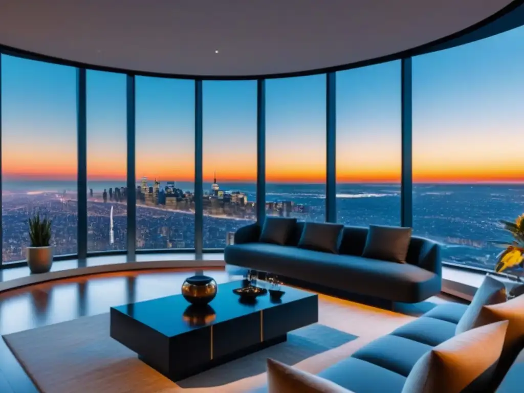 Exclusivo penthouse con realidad virtual en la ciudad Elegante penthouse con Realidad Virtual en venta inmobiliaria, mobiliario moderno y vistas urbanas