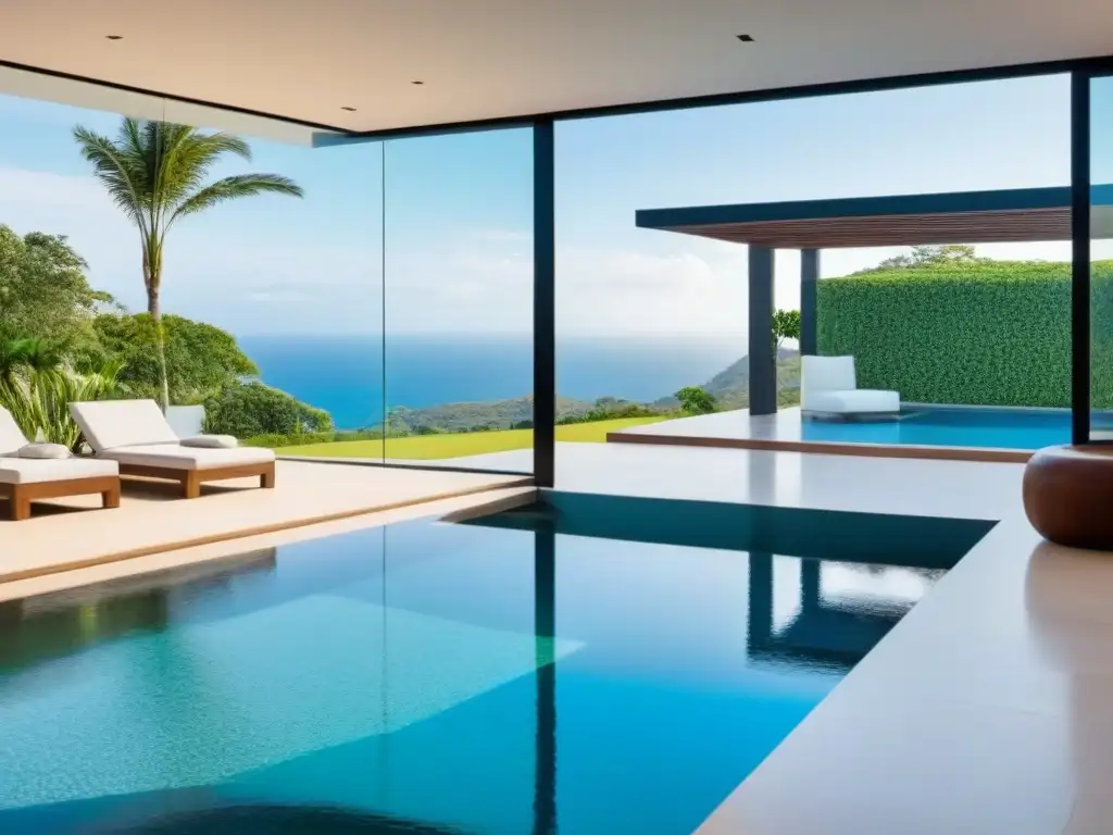 Propiedad de lujo en México: diseño moderno y elegancia Elegante propiedad de lujo en México con diseño moderno, jardín exuberante y piscina brillante