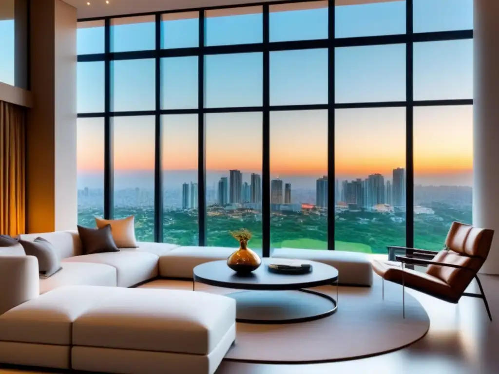 Suntuosa sala de estar moderna en propiedad de lujo en México Elegante sala de estar moderna en propiedad de lujo en México, tendencias diseño interior propiedades México