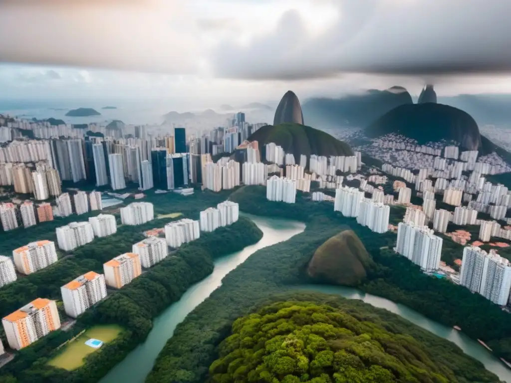 Vibrante panorama urbano: mercado inmobiliario en Brasil La energía del mercado inmobiliario en Brasil se refleja en la vibrante ciudad con rascacielos modernos y edificios residenciales