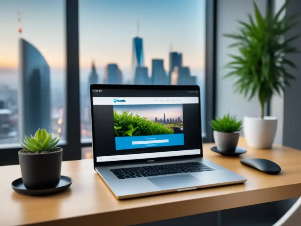 Perfil profesional inmobiliario en LinkedIn: oficina moderna Un entorno profesional inmobiliario en LinkedIn con perfil detallado