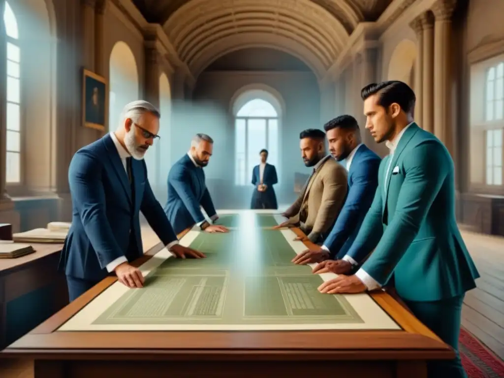 Equipo de arquitectos y historiadores restaurando edificio histórico con recursos para restauración histórica