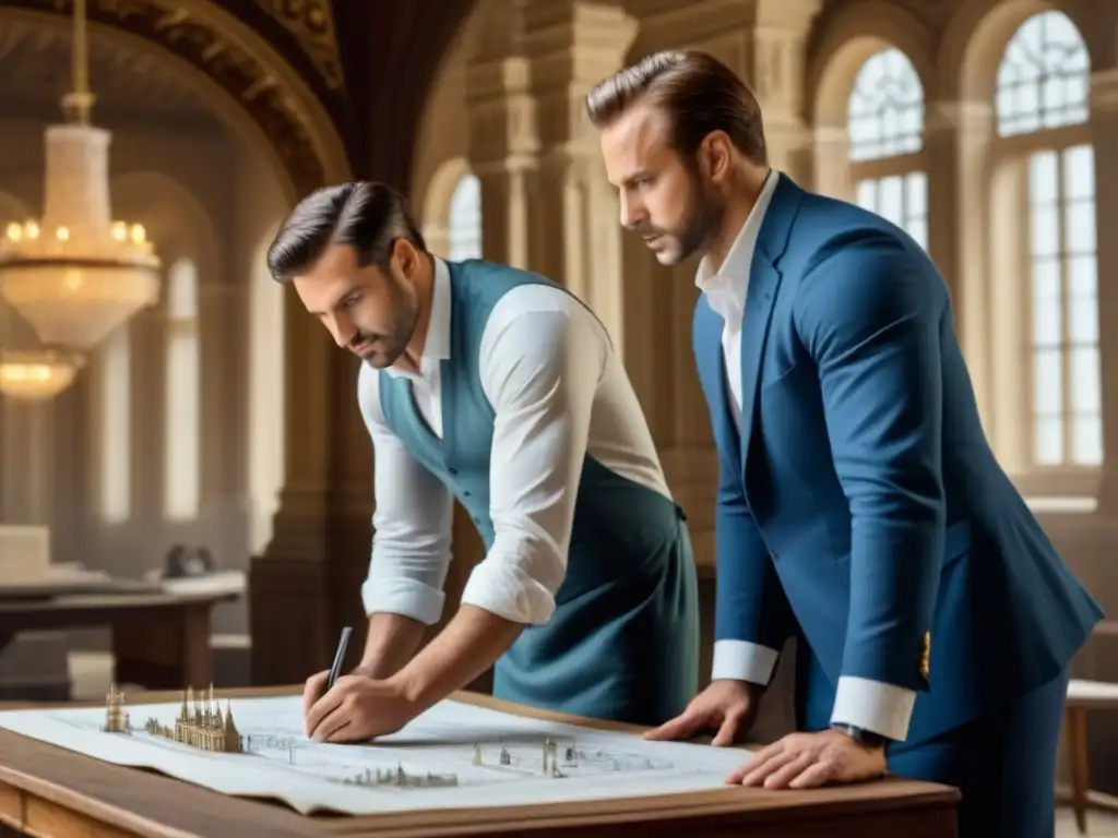 Restauración detallada: arquitectos y historiadores preservan edificio histórico Equipo de arquitectos e historiadores restaurando un edificio histórico