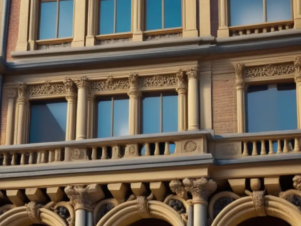 Restauración arquitectónica: fusionando tradición y modernidad Equipo de preservación restaurando detalles arquitectónicos en edificio histórico