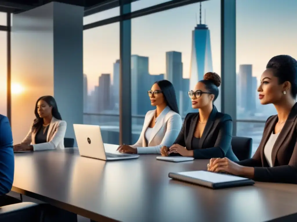 Equipo diverso crea estrategia de marketing inmobiliario Equipo diverso trabajando en estrategia de marketing digital para propiedades de inversión en oficina moderna