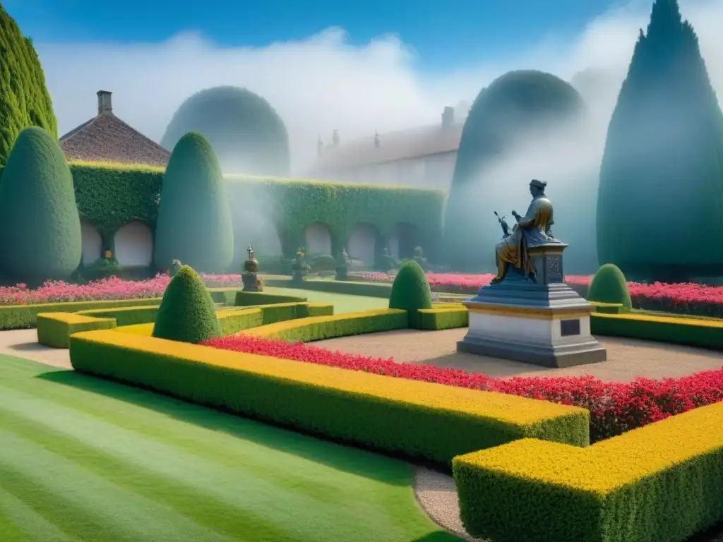 Equipo de expertos restaurando jardín histórico con dedicación Equipo de expertos restaurando un jardín histórico con dedicación y profesionalismo