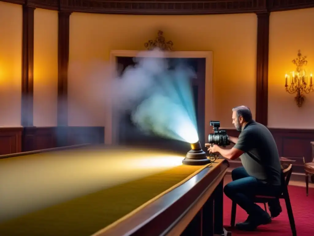 Restauración detallada de expertos en propiedad histórica Equipo de expertos en mantenimiento de propiedades históricas restaurando con cuidado bajo luces LED modernas