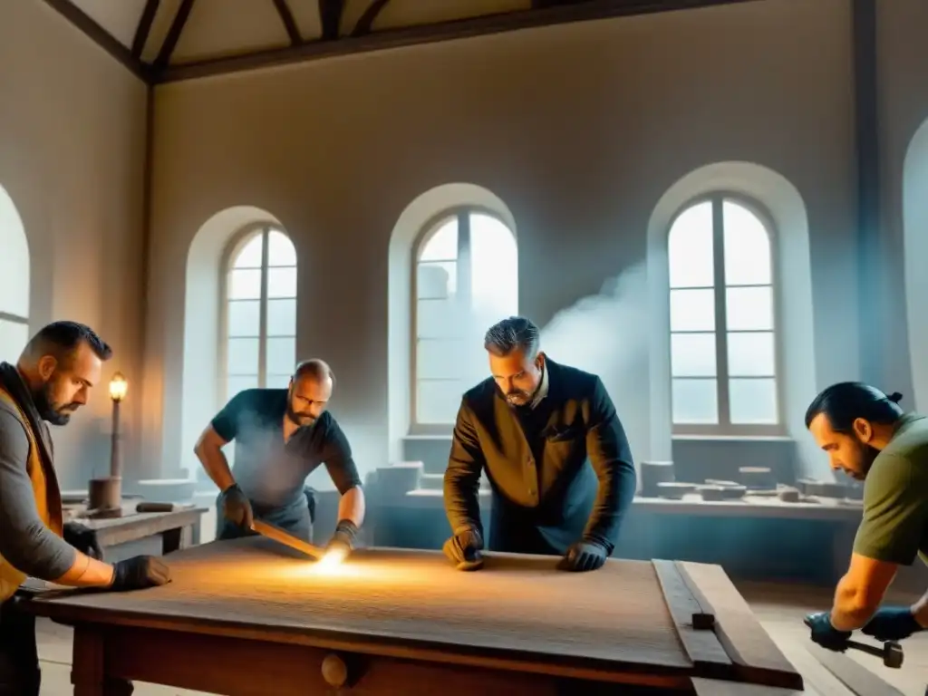 Restauración detallada por expertos en propiedad histórica Equipo de expertos restaurando con precisión una propiedad histórica, destacando autenticidad en su trabajo