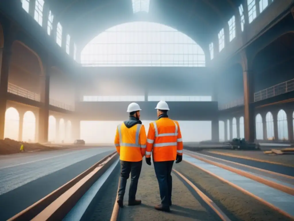 Equipo de ingenieros y arquitectos en proyecto de restauración sostenible para edificio histórico Equipo de ingenieros y arquitectos en proyecto de restauración sostenible de edificio histórico en riesgo