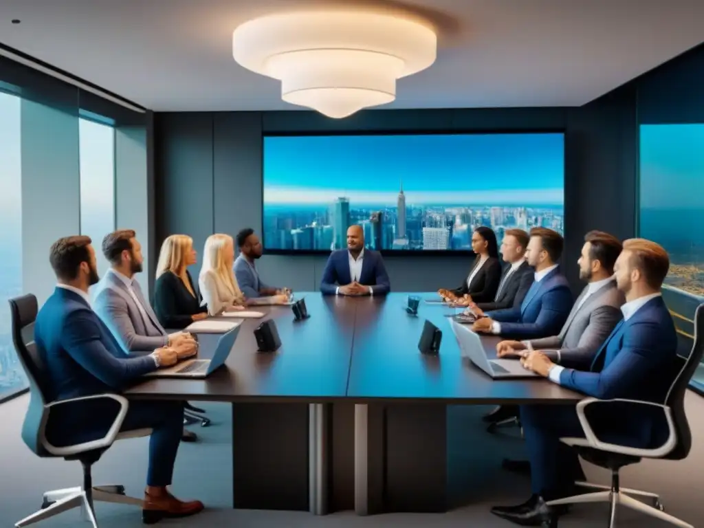 Equipo de profesionales en due diligence inmobiliario internacional Equipo profesional en sala de reuniones realizando due diligence inversiones inmobiliarias internacionales