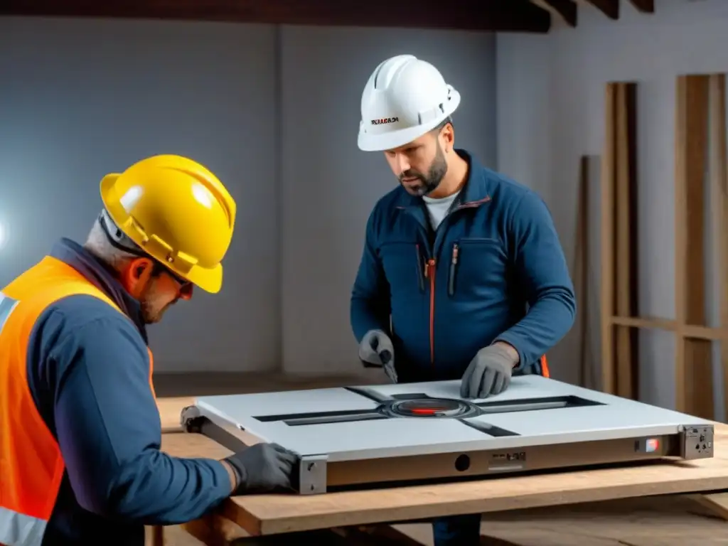 Restauración histórica: fusión de tradición y tecnología Equipo de restauración usando tecnología para preservar propiedades históricas