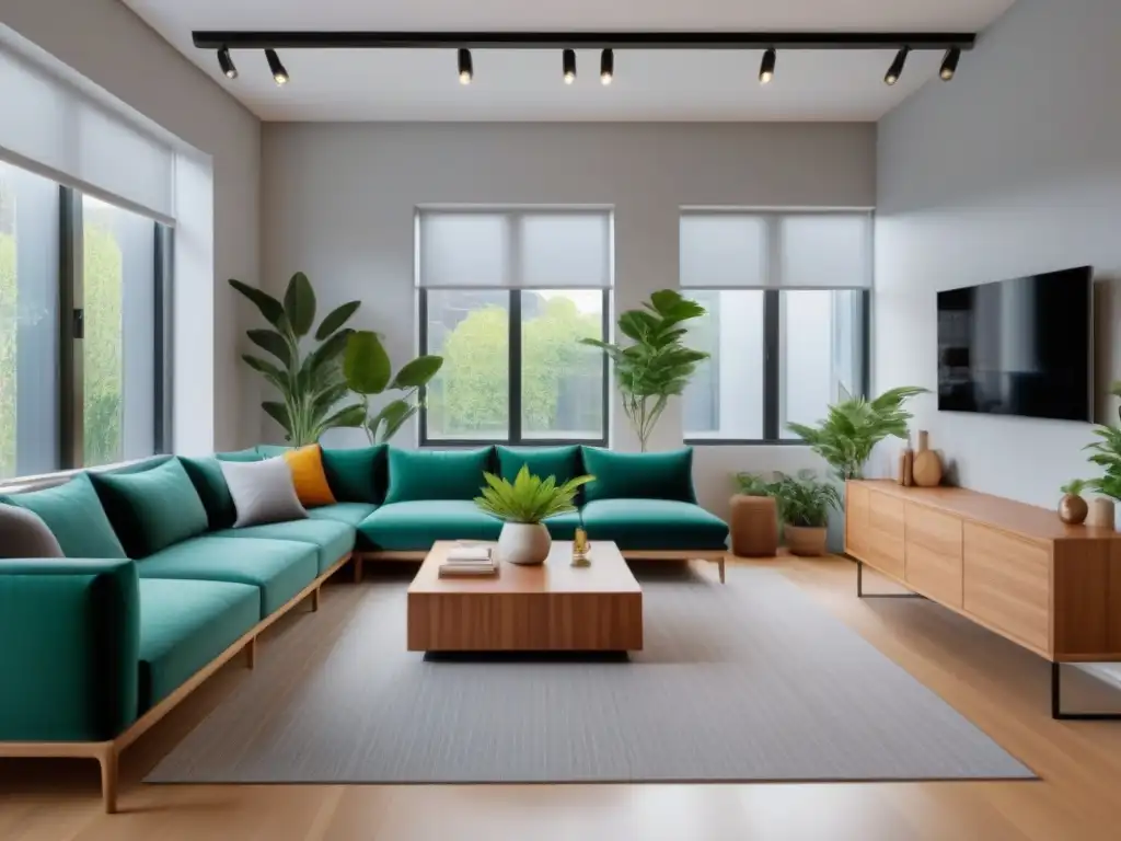 Espacio de convivencia moderno: diseño inspirador y colaborativo Espacio de coliving colaborativo innovador con mobiliario moderno, plantas verdes y luz natural