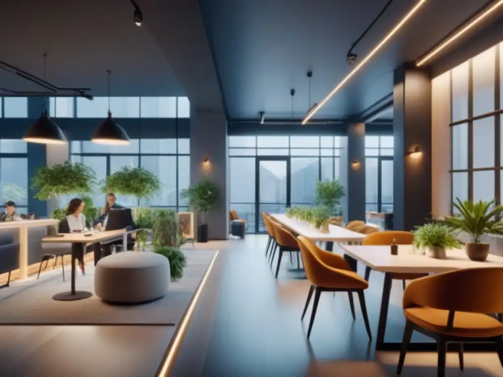 Espacio comercial innovador y conectado: retail, comida y coworking Un espacio comercial multifuncional en 8k con diseño innovador para 2023