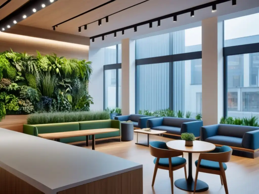 Espacio comercial moderno y multifuncional con diseño vanguardista Un espacio comercial multifuncional moderno y vibrante con una integración perfecta de funciones, destacando la tendencia actual