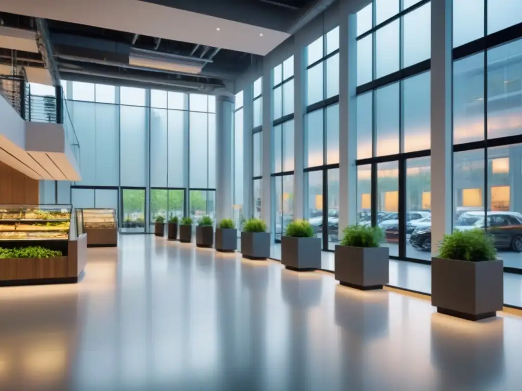Escena vibrante en espacio multifuncional comercial de alta definición 8k Un espacio comercial multifuncional vibrante con tiendas, restaurantes y oficinas