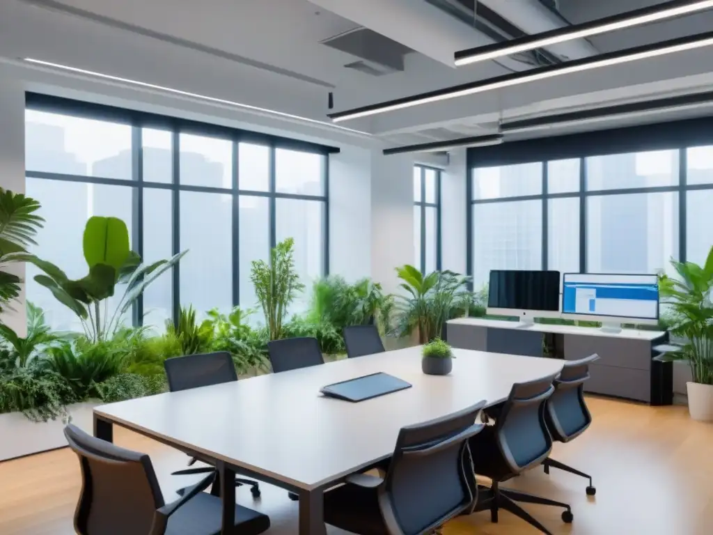 Espacio colaborativo futurista: innovación y creatividad Espacio coworking futurista con paredes de cristal, estaciones de trabajo de alta tecnología y luz natural, ideal para inversión inmobiliaria en coworking