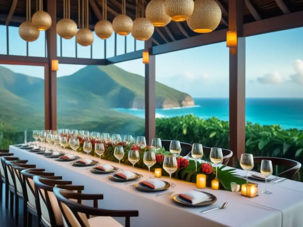 Evento de lujo en México: exclusividad y opulencia Un espacio de eventos exclusivos en propiedades de lujo en México, con decoración elegante y ambiente opulento