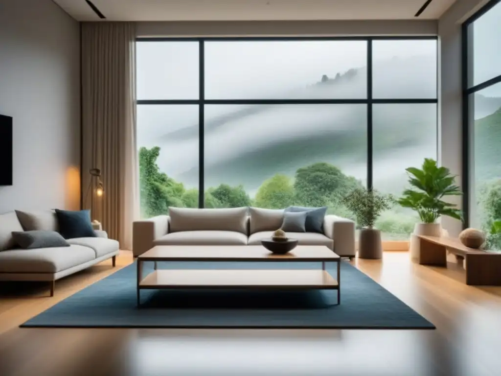 Diseño minimalista de sala de estar moderna y elegante Espacio minimalista funcional redefiniendo ambientes con muebles modernos y líneas limpias