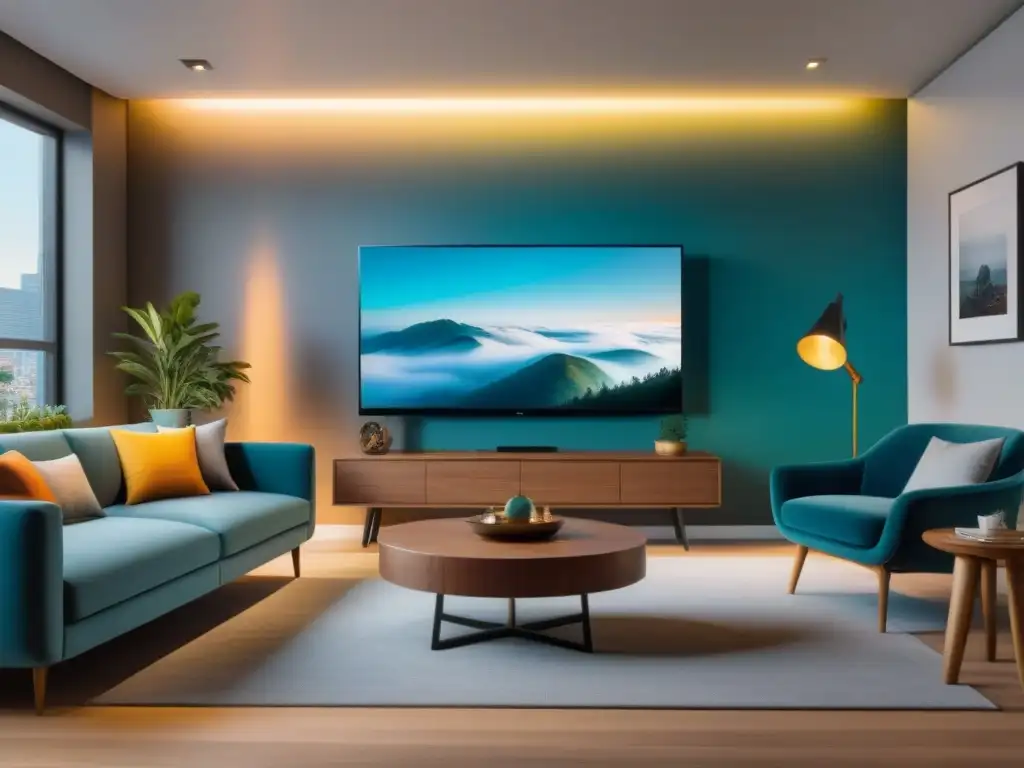 Coliving seguro: Espacio moderno y tecnológico con prácticas de privacidad Un espacio coliving moderno y seguro con prácticas de seguridad y privacidad, inquilinos diversos y ambiente tecnológico