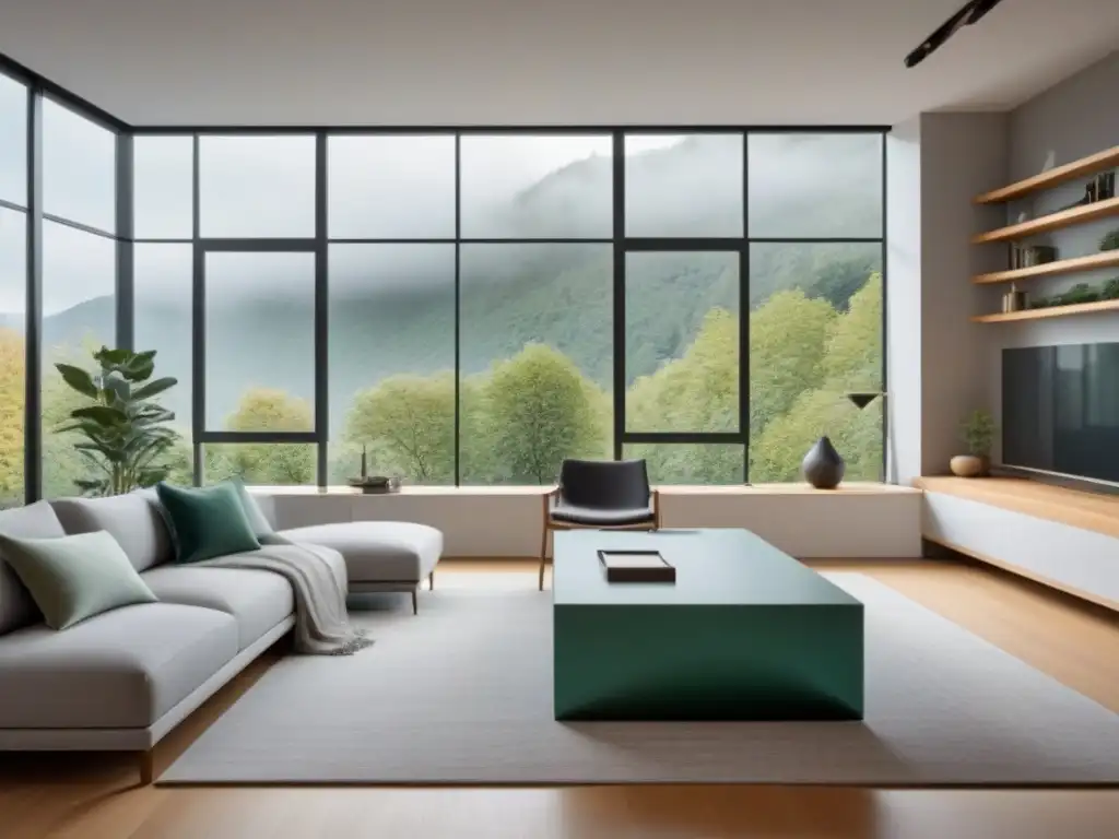 Salón moderno se transforma en oficina elegante Un espacio multiuso de diseño moderno, con muebles minimalistas y tonos elegantes