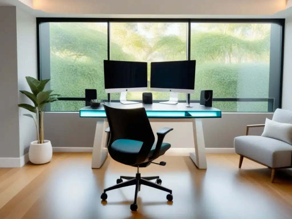 Oficina en casa de lujo para compradores avanzados de bienes raíces Espacio de oficina en casa moderno con recursos para compradores inmobiliarios avanzados