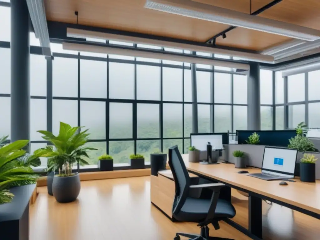 Inspirador coworking con diseño moderno y colaborativo Espacios multiuso diseño moderno: Coworking moderno con profesionales colaborando en un ambiente inspirador y elegante