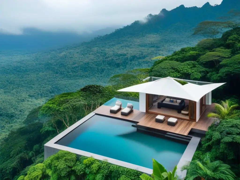 Espectacular piscina infinita en el Amazonas con vista a los Andes Espectacular piscina infinita de una propiedad de alta gama en la selva amazónica, con los Andes de fondo