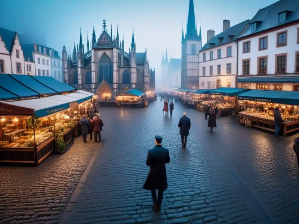 Encanto gótico: vista aérea de ciudad europea histórica Espléndida vista aérea de una ciudad europea histórica con arquitectura gótica, calles empedradas y mercado inmobiliario vibrante