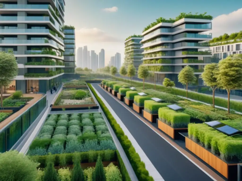 Desarrollo urbano sostenible en armonía con la naturaleza Urbanización y biodiversidad: estrategias armoniosas en moderno desarrollo urbano verde con habitantes disfrutando