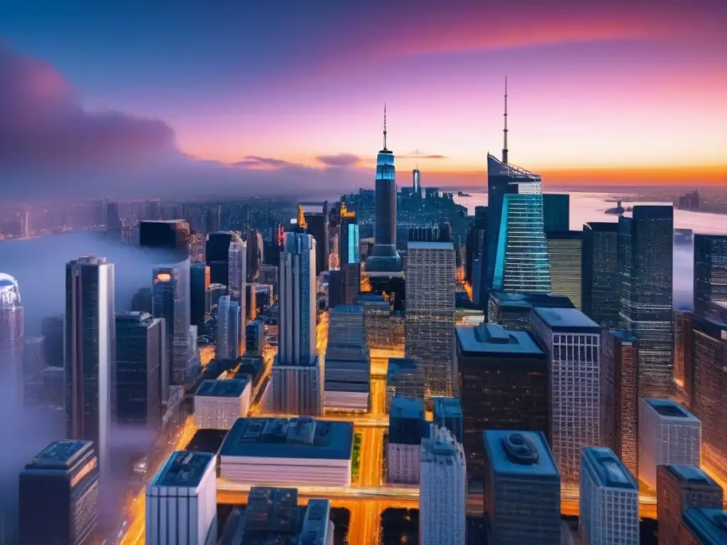 Metrópolis futurista en 8k: innovación y progreso Descubre estrategias inversión inmobiliaria online en un paisaje urbano futurista con tecnología avanzada