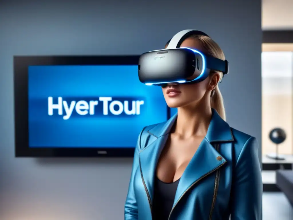 Casa de lujo en realidad virtual futurista Experiencia futurista en un tour virtual de lujo con IA en tours virtuales inmobiliarios