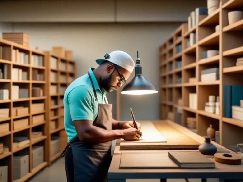 Restauración experta de artefacto histórico en laboratorio Un experto restaurador trabaja con precisión en un laboratorio, rodeado de artefactos antiguos y libros de referencia