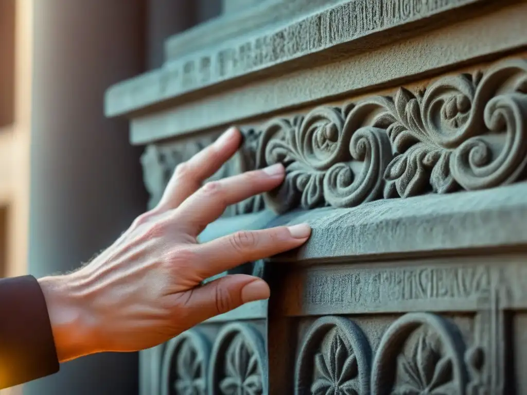 Restauración experta de piedra: manos cuidadosas revitalizan la historia Expertos restaurando piedra en fachada histórica