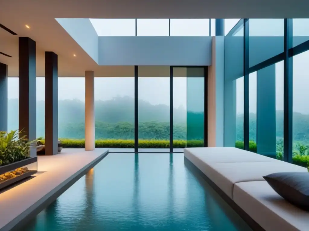 Condominio ultramoderno con Feng Shui en jardín exuberante Exquisito condominio ultramoderno con vistas panorámicas a un jardín exuberante diseñado con principios de Feng Shui en arquitectura