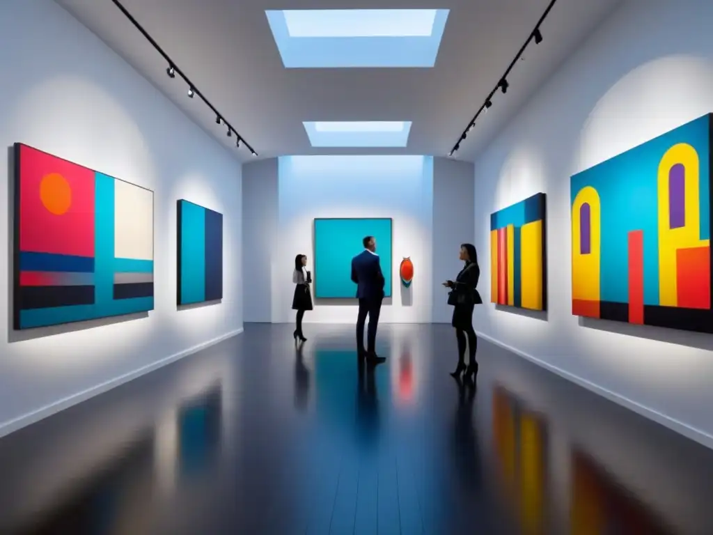 Galería de arte moderno y vibrante en Sudamérica Exuberante galería de arte moderno en mercado inmobiliario de lujo en América del Sur, impacto arte cultura mercado inmobiliario