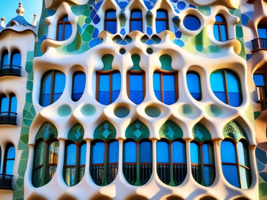 Fachada detallada de Casa Batlló: obra maestra de Gaudí en Barcelona Fachada detallada de Casa Batlló, obra maestra de Gaudí en Barcelona