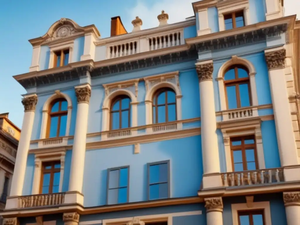 Edificio histórico restaurado: tradición y tecnología sostenible en armonía Rehabilitación de fachada histórica con tecnologías sostenibles y detalles tradicionales