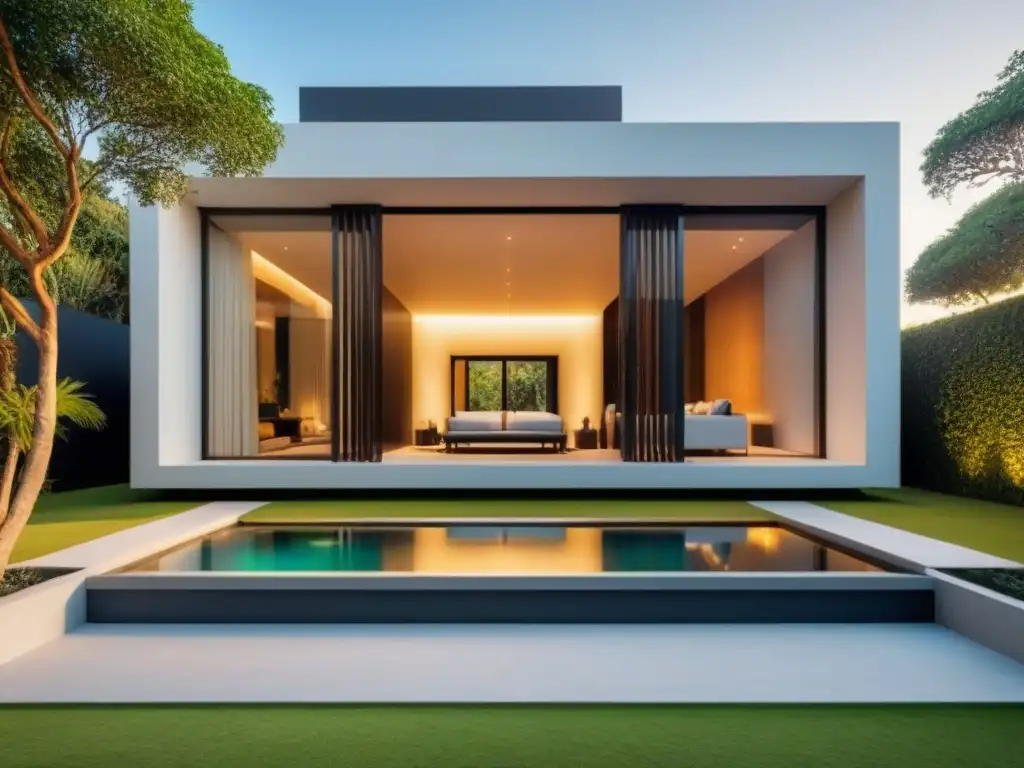 Arquitectura moderna en México: Diseño innovador y exclusivo en 8k Fachada vanguardista de propiedad lujosa en México con diseño innovador y exclusivo